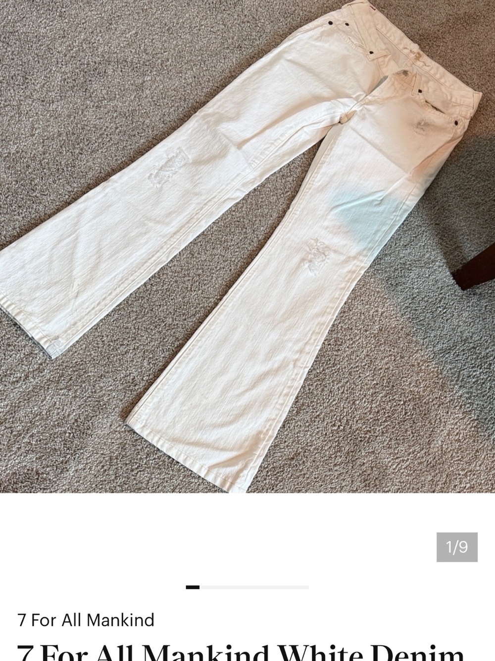 7 For All Mankind White Flare Jeans